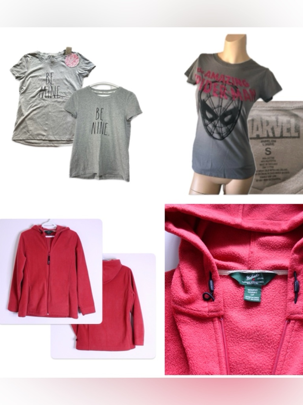 Lot 3 Tops New With Tag Rae Dunn Marvel Tee Woolrich Full Zip Sweatshirt Small